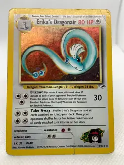 Erika's Dragonair - 4/132 - Holo Rare Gym Heroes Set TCG - Pokemon Card DAMAGED - Image 5