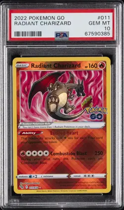 2022 POKEMON GO #011 RADIANT CHARIZARD PSA 10 - Image 1