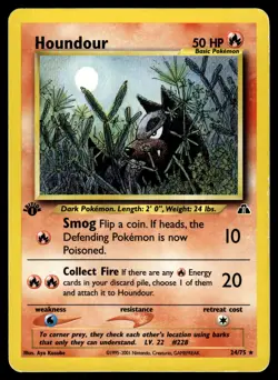 Houndour 24/75 1st Edition Neo Discovery Pokemon - Image 1