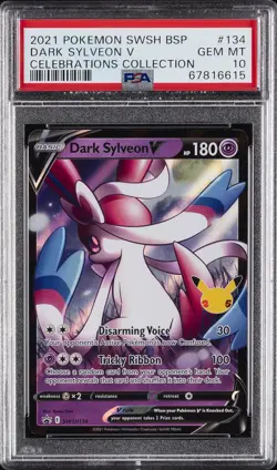 2021 POKEMON SWSH BLACK STAR PROMO CELEBRATIONS COLL #134 DARK SYLVEON V PSA 10 - Image 1