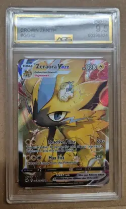 Pokemon Zeraora VMAX Full Alt Art GG42/GG70 Pokemon SWSH Crown Zenith AGS 9.5 - Image 1