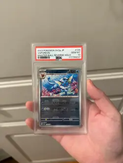 2023 POKEMON JAPANESE SV2A 151 #134 VAPOREON MASTER BALL REVERSE HOLO PSA 10 GEM - Image 1