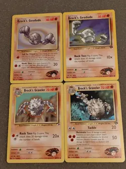 Pokemon - Lot Of 4 - Brocks Geodude, Brocks Graveler - Gym Challenge, Gym Heroes - Image 1
