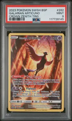 2023 POKEMON SWSH BLACK STAR PROMO CROWN ZENITH TINS GALARIAN ARTICUNO PSA 9 - Image 1