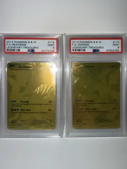 2013 Pokemon Legendary Treasures Reshiram #114 + Zekrom #115 PSA 9 MINT - Image 1
