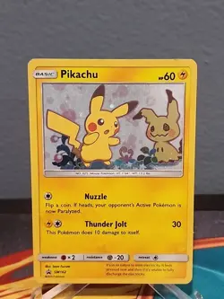 Pikachu SM162 Black Star Promo Pokemon Card Heavy Play - Image 1