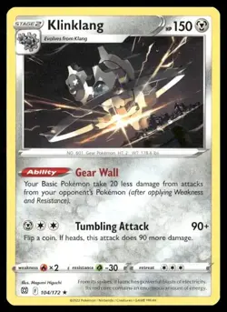 2022 Brilliant Stars Set Pokemon Card 104 Klinklang NM - Image 1