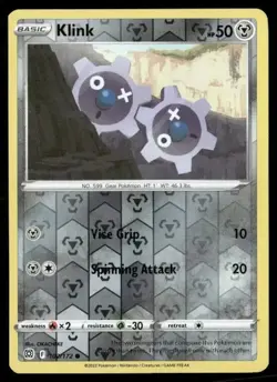 2022 Brilliant Stars Set Pokemon Card 102 Klink Reverse Foil NM - Image 1