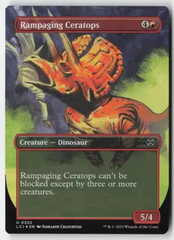 MTG - Rampaging Ceratops (Borderless) FOIL U The Lost Caverns of Ixalan 322 LP-N - Image 1