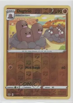 Dugtrio Reverse Foil Pokemon Sword & Shield #093 - Image 1