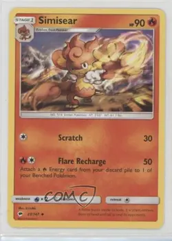 Simisear Pokemon Sun & Moon Burning Shadows #23 - Image 1