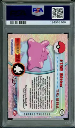 PSA 10 GEM MINT Ditto Topps Spectra Chrome Holo Pokemon Card #132 - Image 2