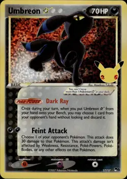 Umbreon Gold Star Celebrations Pokemon Card 17 Pop Series 5 Reprint B10 - Image 1