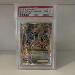 Pokemon TCG PSA 10 Mega Charizard EX Full Art Holo 101/108 XY Evolution GEM MINT - Image 1