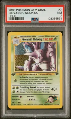 2000 POKEMON GYM CHALLENGE HOLO #7 GIOVANNI'S NIDOKING PSA 7 - Image 1