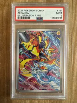 Zeraora 151/142 Stellar Crown Pokemon Illustration Rare Holo PSA 9 - Image 1