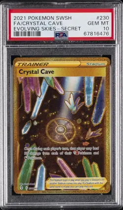 2021 POKEMON SWORD & SHIELD EVOLVING SKIES SECRET FULL ART/CRYSTAL CAVE PSA 10 - Image 1