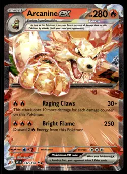 Pokemon TCG SV01: Scarlet & Violet Base Set #032/198 Arcanine ex NM - Image 1