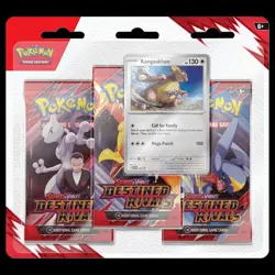 Pokemon TCG Destined Rivals 3 Pack Blister - Kangaskhan Version - Image 1