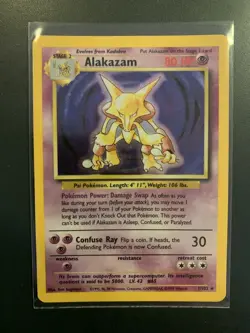 1990s POKEMON Alakazam HOLO BASE SET 1 / 102 - Image 1