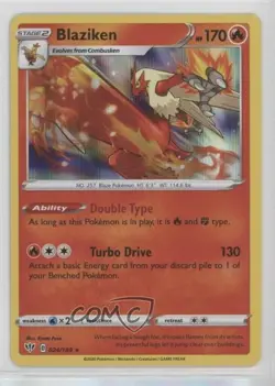 Blaziken Holo Pokemon Sword & Shield Darkness Ablaze #024 - Image 1