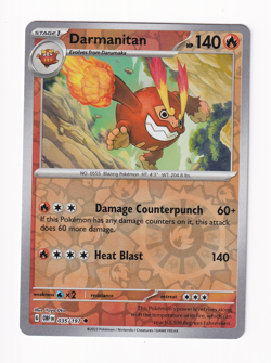 Darmanitan 035/197 Obsidian Flames 2023 Reverse Holo Pokemon Card Near Mint NM - Image 1