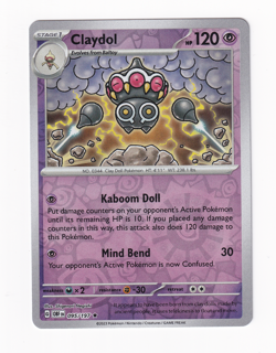 Claydol 095/197 Obsidian Flames 2023 Reverse Holo Pokemon Card Near Mint NM - Image 1