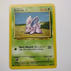 Nidoran 55/102 Base Set Unlimited Common Pokemon Card LP-NM - Image 1