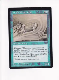 1996 MAGIC THE GATHERING MTG VISIONS KNIGHT OF THE MISTS (#2) (PH) - Image 1