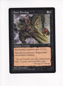 1996 MAGIC THE GATHERING MTG VISIONS DARK PRIVILEGE (PH) - Image 1