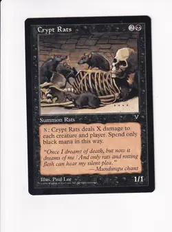1996 MAGIC THE GATHERING MTG VISIONS CRYPT RATS (#2) (PH) - Image 1