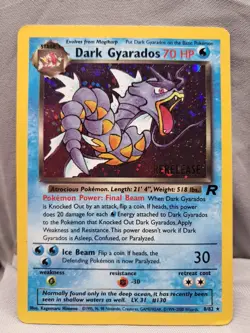 Pokemon 1999-2000 Dark Gyarados Prerelease Team Rocket Set Holo #8/82 creased - Image 1