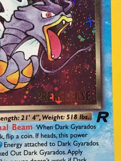 Pokemon 1999-2000 Dark Gyarados Prerelease Team Rocket Set Holo #8/82 creased - Image 2