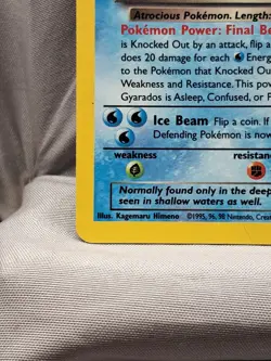 Pokemon 1999-2000 Dark Gyarados Prerelease Team Rocket Set Holo #8/82 creased - Image 4