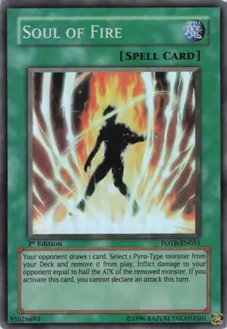 Yugioh Soul of Fire FOTB-EN031 Super Rare 1st Edition LP - Image 1