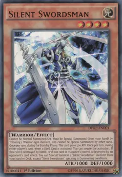 Yugioh Silent Swordsman DPRP-EN001 Super Rare 1st Edition LP - Image 1