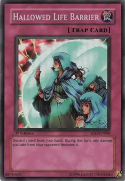 Yugioh Hallowed Life Barrier SOD-EN060 Super Rare 1st Edition LP - Image 1
