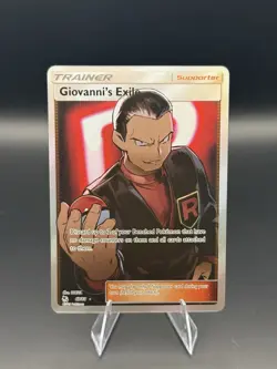 Pokemon TCG Giovanni's Exile Trainer Full Art Ultra Rare Card 67/68 Hidden Fates - Image 1