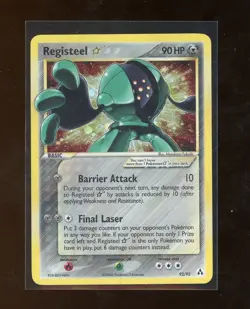2006 Pokemon EX Legend Maker SHINY Registeel GOLD STAR Holo Foil Rare 92/92 - Image 1