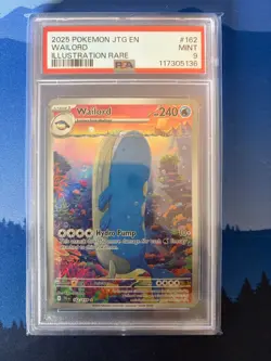 2025 POKEMON JTG EN-JOURNEY TOGETHER ILLUSTRATION RARE #162 WAILORD PSA 9 - Image 1