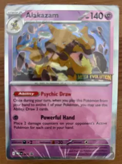 Alakazam MEP003. Mega Evolution Pokemon TCG Prerelease Promo Sealed Cards - Image 1