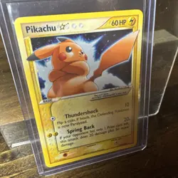 2006 Pokemon Gold Star Pikachu EX Holon Phantoms 104/110 Holo RAW - Image 2