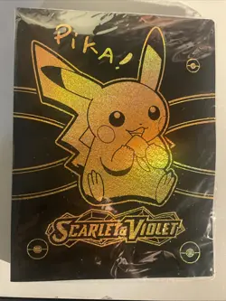 Ouwanz Quad Holographic Card Binder 120-240 Cards Pokemon Scarlet & Violet Pika - Image 1