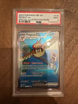 Pokemon 2023 Obsidian Flames Pidgeot EX Special Illustration Rare Card 225 PSA 9 - Image 1