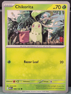 Chikorita 008/132 Mega Evolution Pokemon TCG Near Mint Card Game Grass MEG NM - Image 1