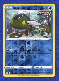 Basculin 070/264 Fusion Strike Common Reverse Holo Pokemon Card LP Rapid Strike - Image 1