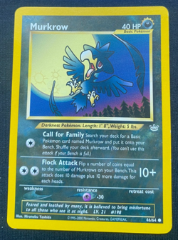 Pokemon TCG Murkrow Neo Revelation Card 46/64 Regular LP - Image 1