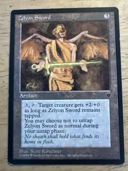Magic the Gathering ~ MTG ~ 1x Zelyon Sword ~ LP ~ FALLEN EMPIRES - Image 1