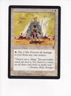 1996 MAGIC THE GATHERING MTG VISIONS RIGHTEOUS AURA (PH) - Image 1
