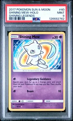 2017 POKEMON SUN & MOON SHINING LEGENDS 40 SHINING MEW-HOLO PSA 9 - Image 1